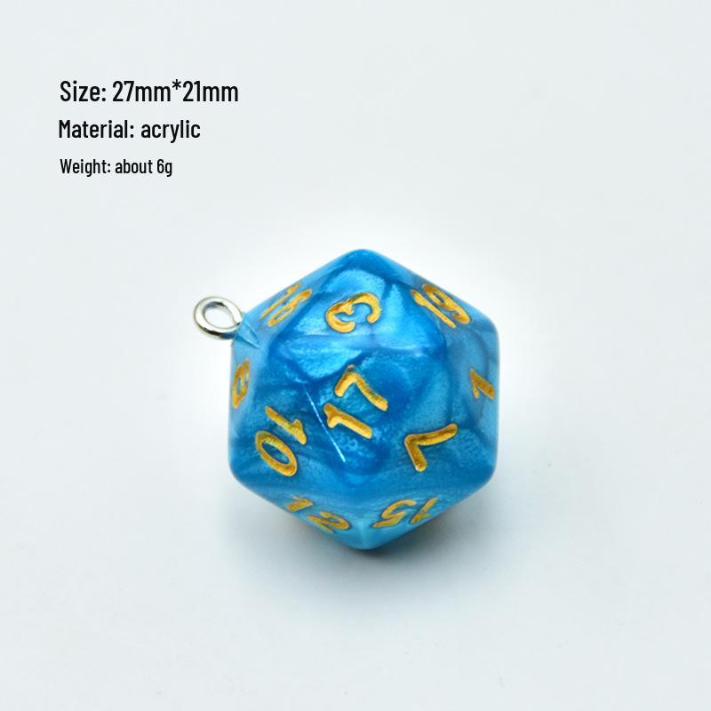 Cross-Border 20-Sided Acrylic Dice with Pearl Texture for Role-Playing DIY Accessories