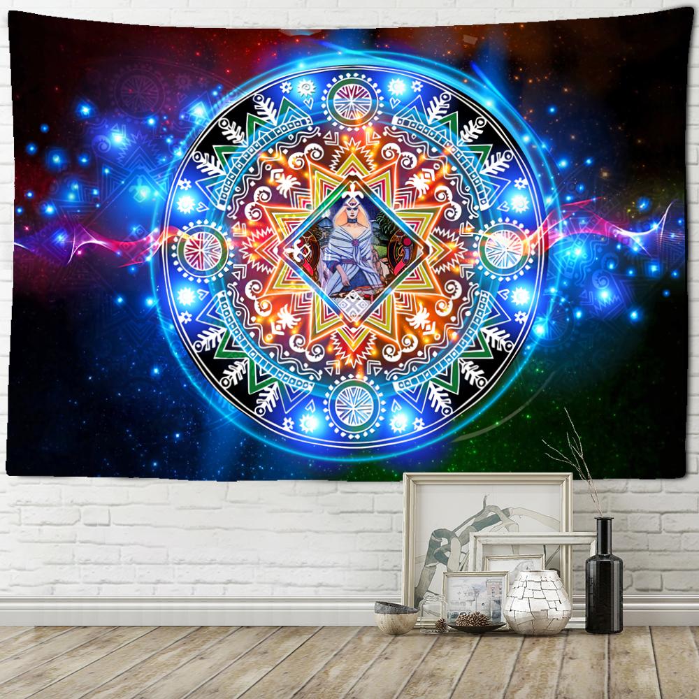 Психоделический компас гобелен настенный 12 созвездий печать богемный хиппи колдовство — фото 3