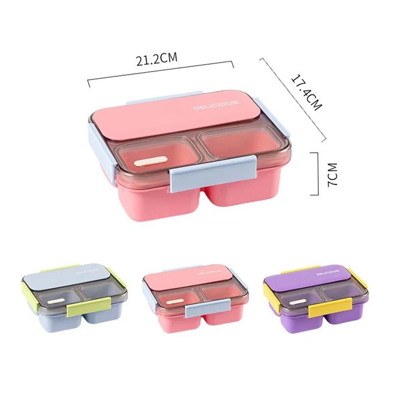 1200ml Bento Box Compartment Lunch Box with Lid Dipping Box Salad Fruit Lunch Box Office Worker Picnic Food Storage Containers