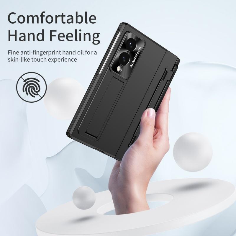 For Samsung Galaxy Z Fold 8 Ultra / 8 7 6 5 4 3 360 Full Protection Hinge Case Folding Cover Tempered Glass Film Stand PC Case
