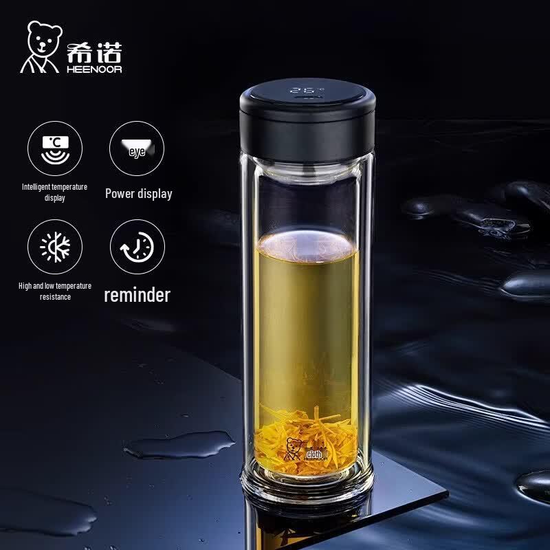 Heenoor Temperature Display Double-Wall Glass Tumbler
