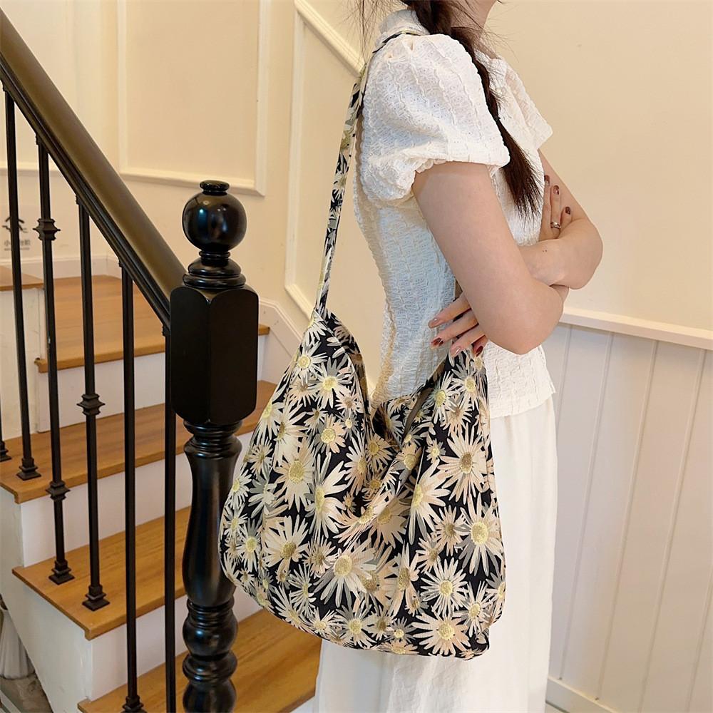 Chic Floral Corduroy Crossbody Bag For School And Casual Use Everyday Style