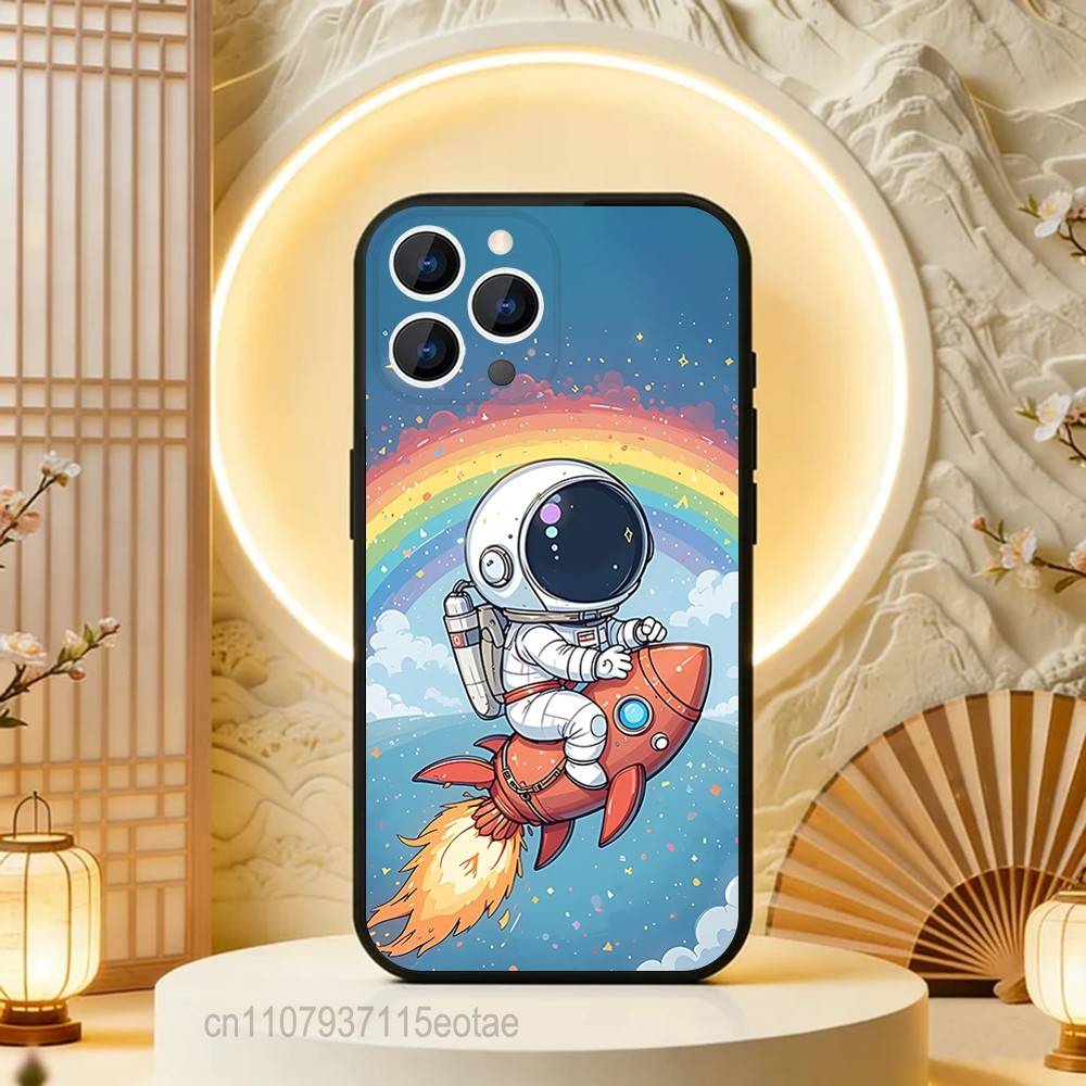 CARTOON Astronaut Cute Kid For iPhone 12,16,13,14,15,17,11,Pro,Max,Plus,E,Air,Mini TPU Soft to Skin-friendly phone case