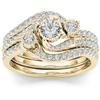 Ebay Popular Zircon Ring Set with Diamonds, Gold-plated Jewelry