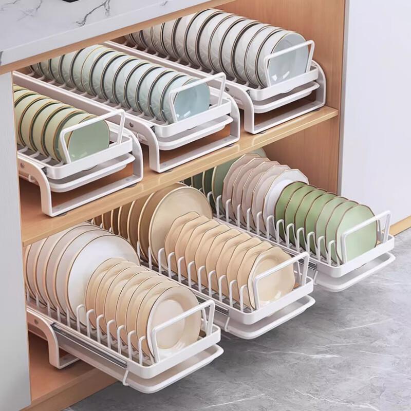 38cm Pull-Out Dish Drying and Storage Rack