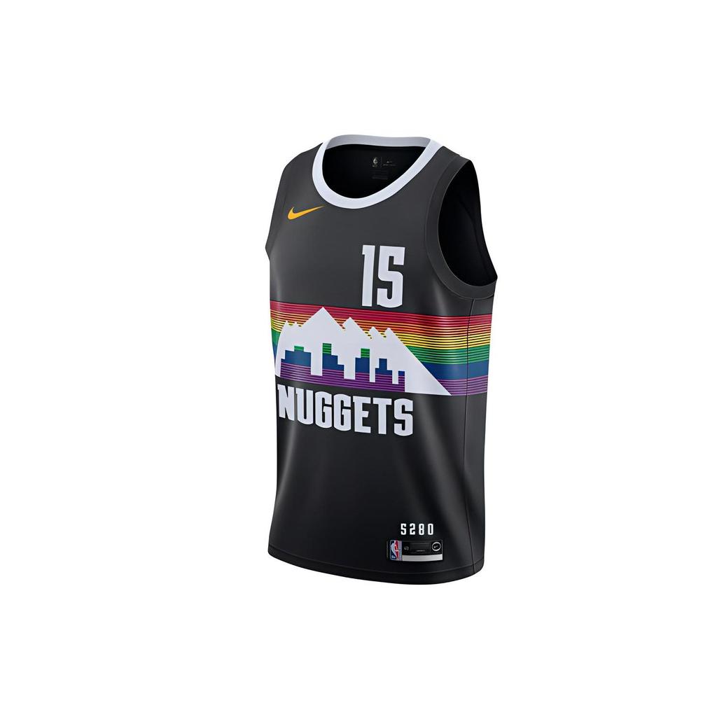 Nike NBA City Edition Fan Version 19-20 Season Nuggets Jokic No. 15 Basketball Jersey Men Tops Black AV4634-010