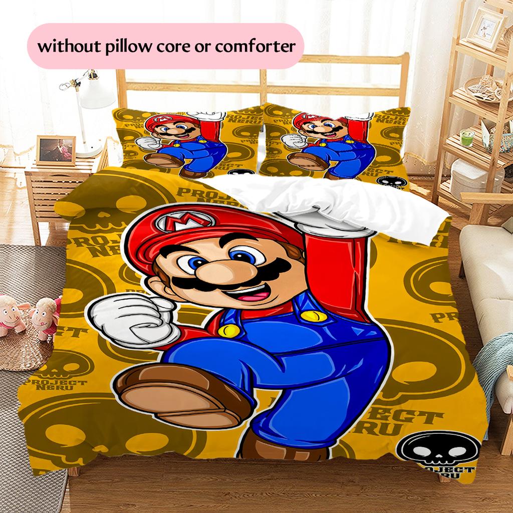 Super Mario Poster Duvet Cover & Pillowcases, Mario Fan Bedroom Bedding, Perfect Gift.chl