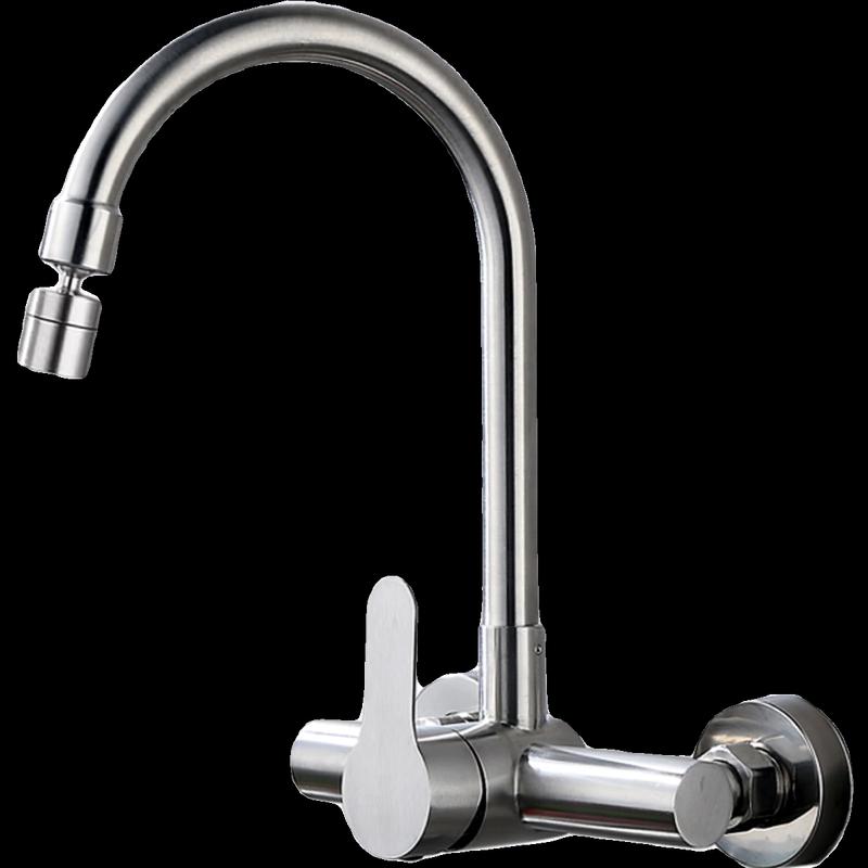 TLXT Stainless Steel Wall-Mounted Cold & Hot Water Rotating Faucet