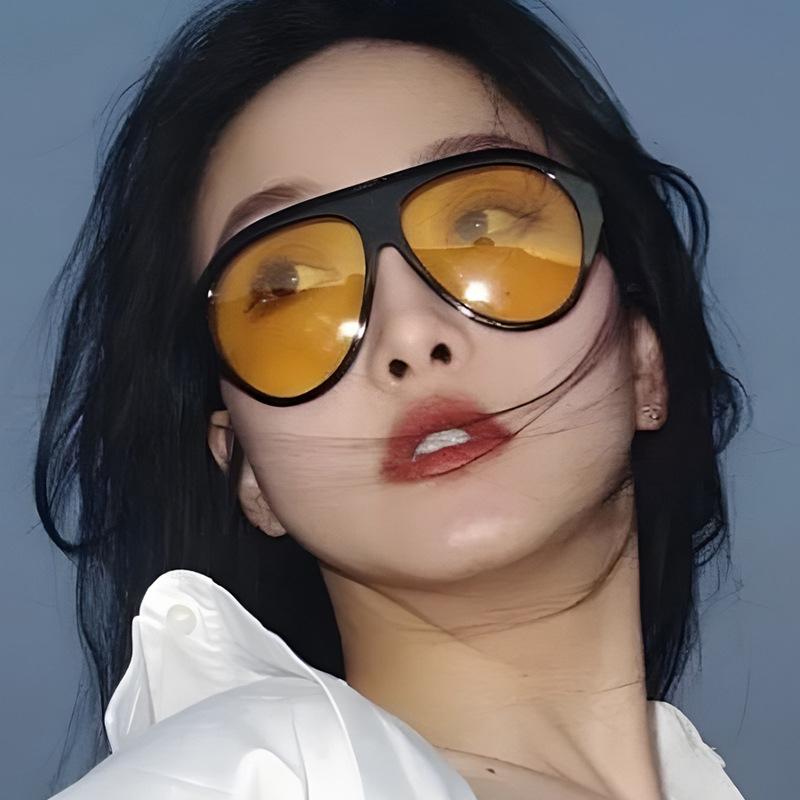 SO&EI Retro Oversized Pilot Sunglasses Women Fashion Gradient Shades UV400 Men Trending Sun Glasses