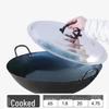 Wok traditionnel en fonte à double poignée