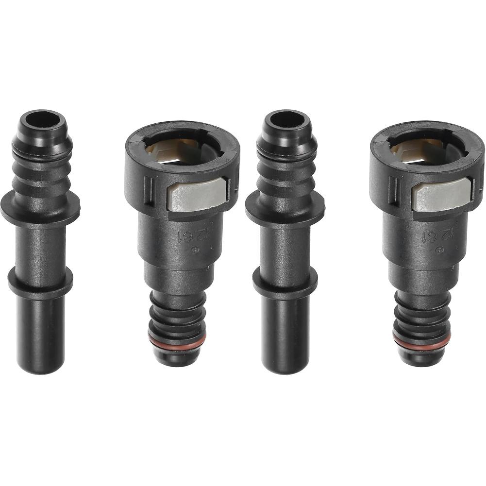 Car Fuel Line Hose Quick Release Connector Kit Straight 1/2" 12.61mm SAE to 1/2" 12mm Disconnect Hose Plastic Gray