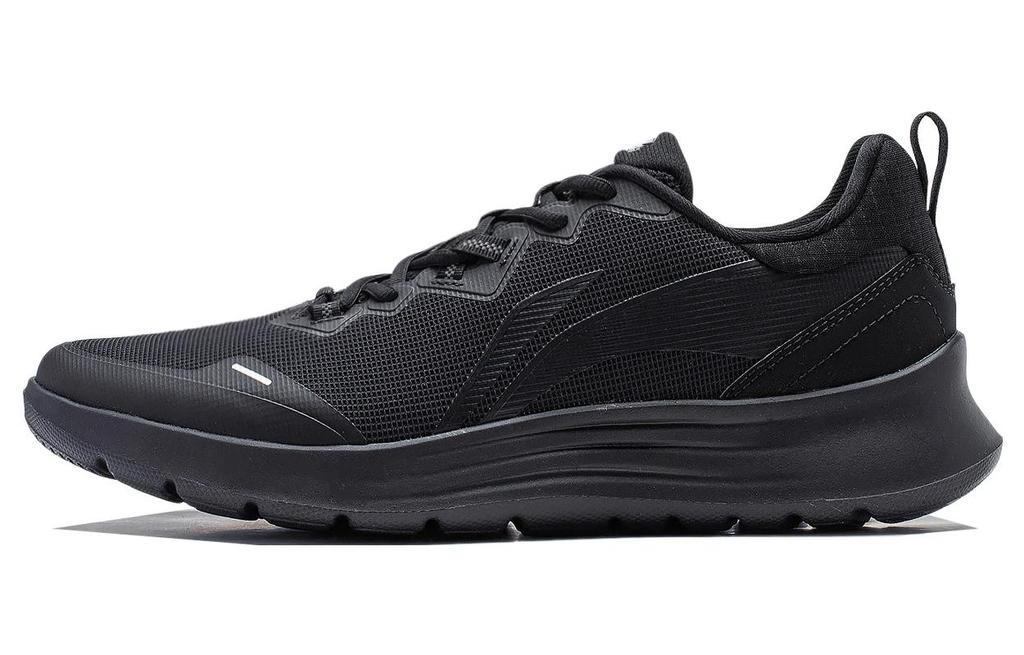 Li Ning Light Feather Comfortable Textile, TPU Slip Resistant Abrasion Resistant Low Top Running Shoes Men's Black ARST065-1