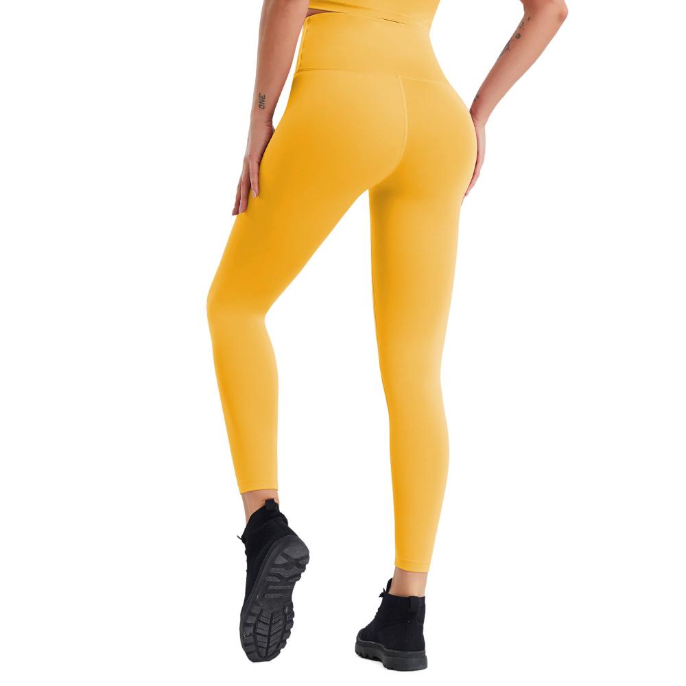 

Жіночі легінси для йоги на базовому шарі Штани з високою талією Колготки для підйому стегон Біг Тренування Тренування Тренажерний зал Фітнес Спортивні штани Швидко сохнуть S жовтий