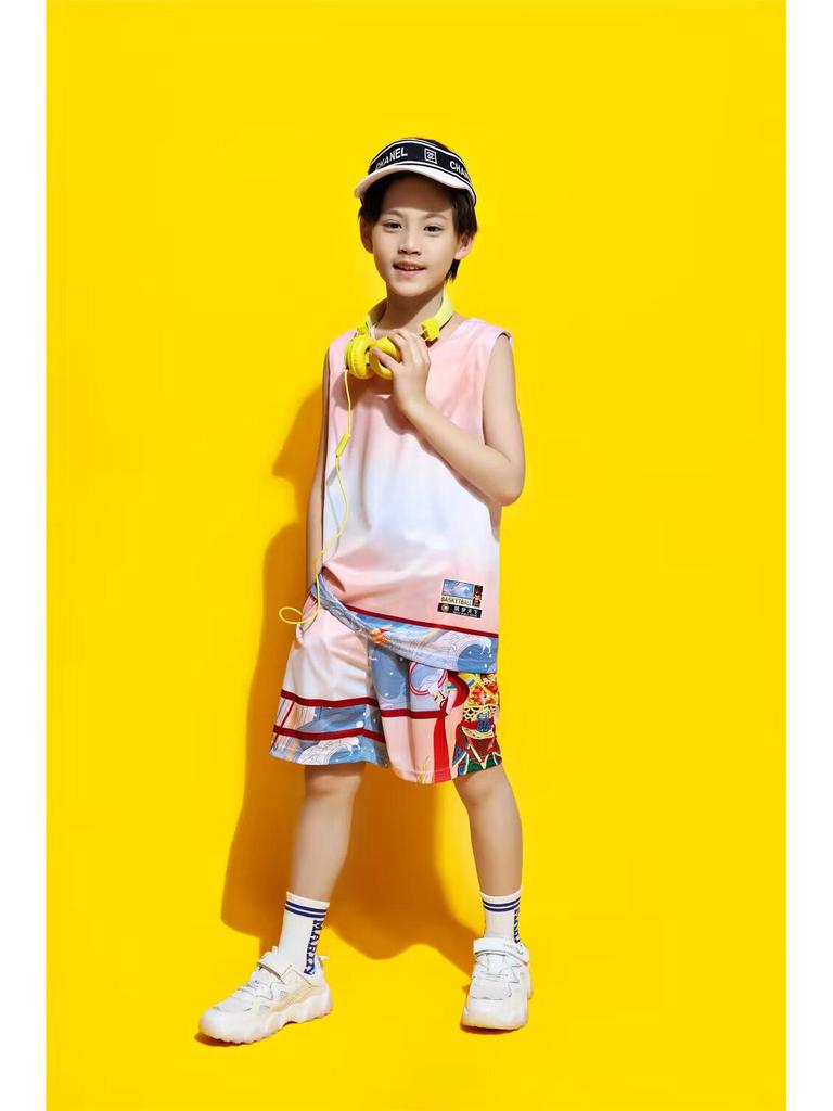 Ultra-Fast Summer Basketball Jersey Set for Girls - Sports Training Uniform for Primary and Middle School Students