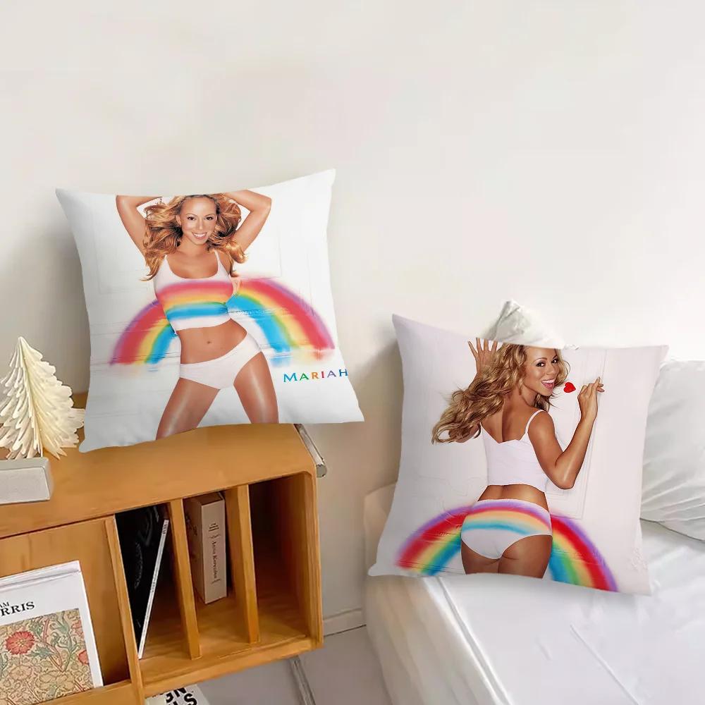 Singer M-Mariah Carey Rainbow Decoration Room Home Sofa living Office Car Nordic Simplicity Pillow Cover