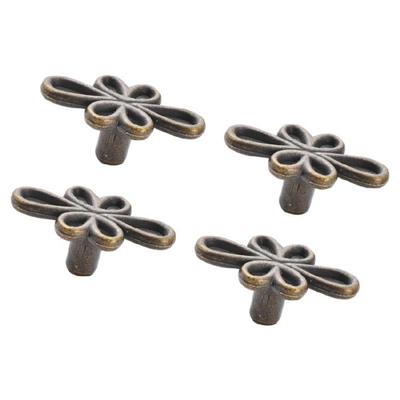 4pcs Four Leaf Hardware Handles Smooth Easy Installation for Wardrobes Dressers