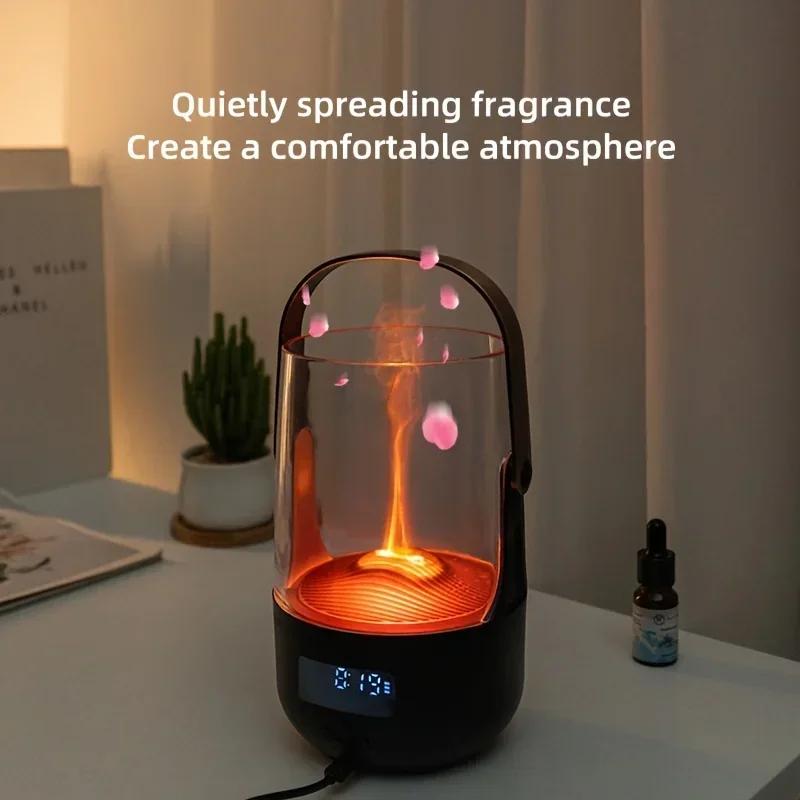 Flickering Flame Diffuser  Vintage 200ML Humidifier with Timer & Auto Shut-Off for Relaxation