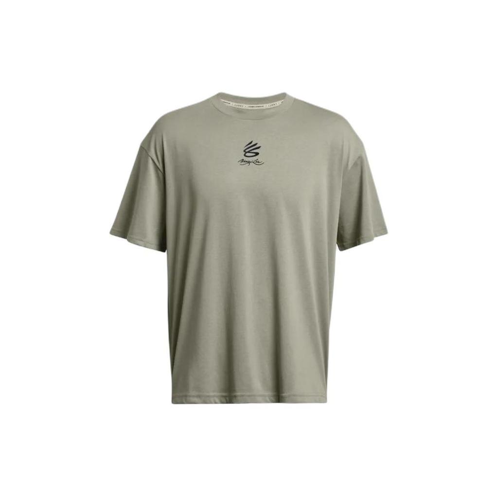 Under Armour X Bruce Lee Collaboration American Vintage Letter Print Crew Neck T-Shirt Men Green 1383313-504