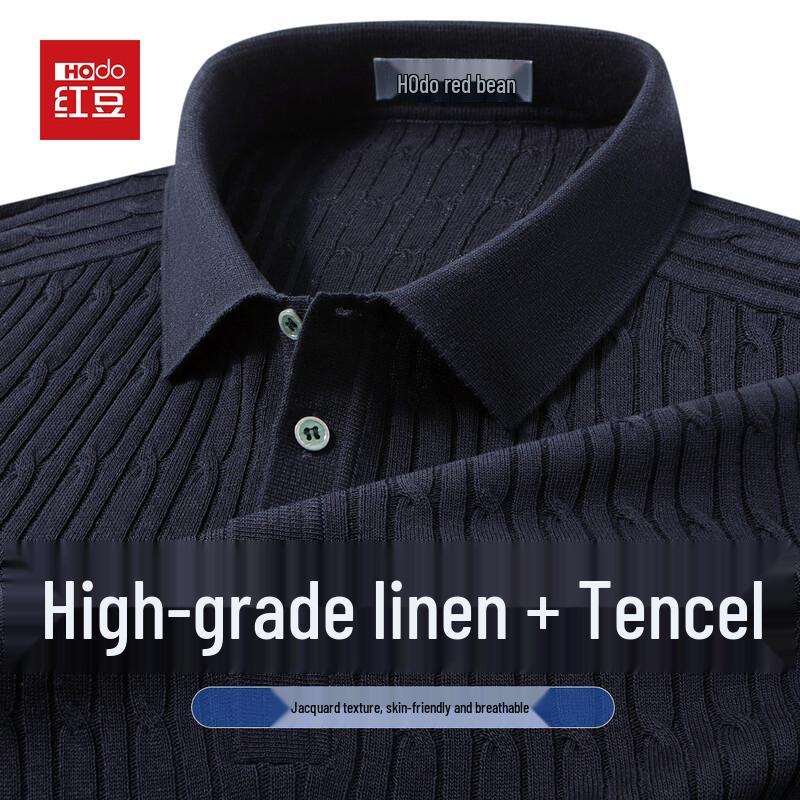 Hodo Men s Linen Tencel Blend Polo Shirt 180