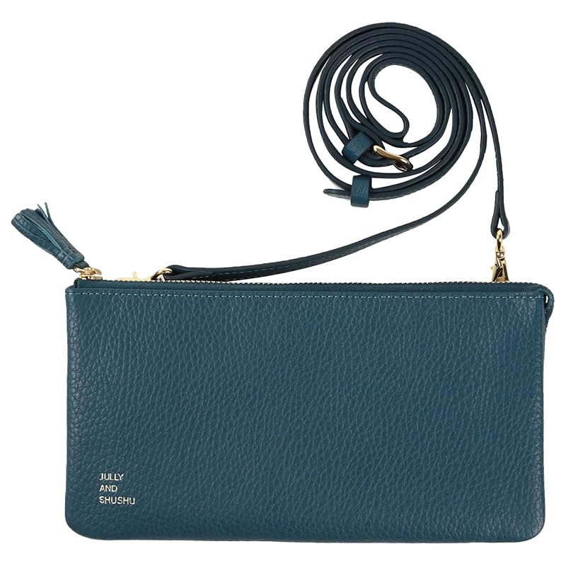 

[JULLY AND SHUSHU] wallet shoulder ladies genuine leather wallet pochette wallet bag present long wallet DR2-WS (blue green)