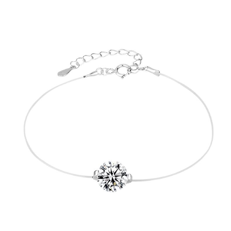 Sterling Silver Mermaid's Tears Bracelet - Elegant Transparent Fishing Line Design