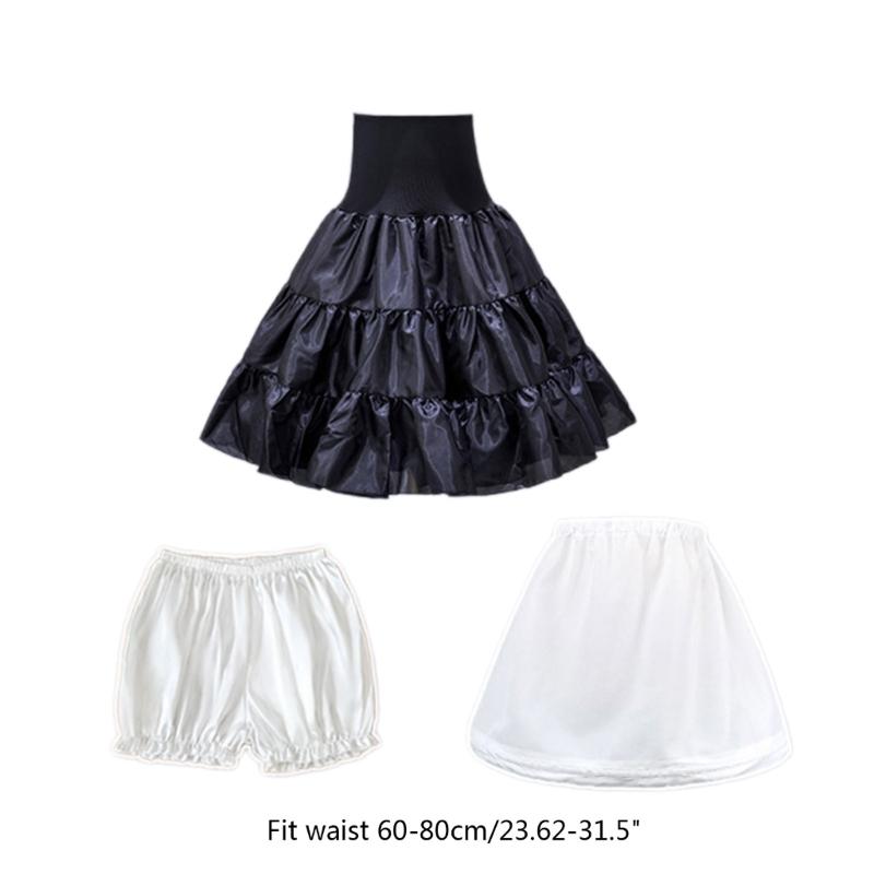2/3pcs Hoop Skirt Petticoat for Women Underskirt for Wedding Dress Ball-Gown Girls Crinoline-Slips White/Black