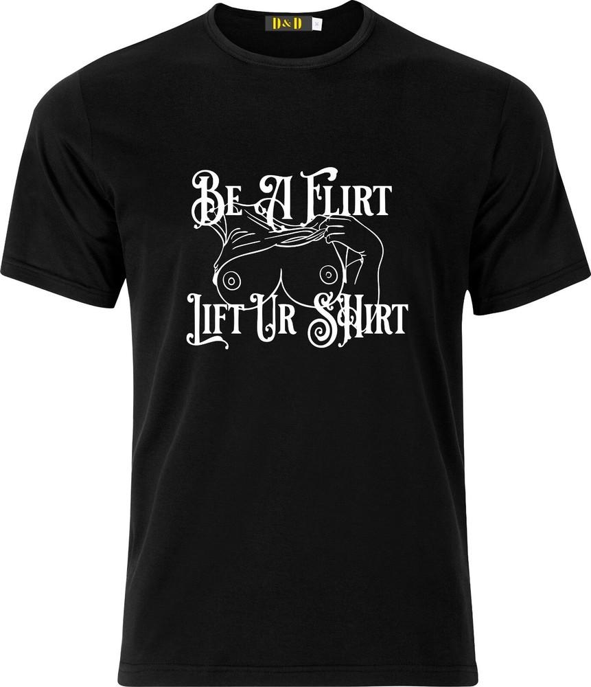 

Be a Flirt lift your Shirt with b**bs Funny Adult Xmas T Shirt M