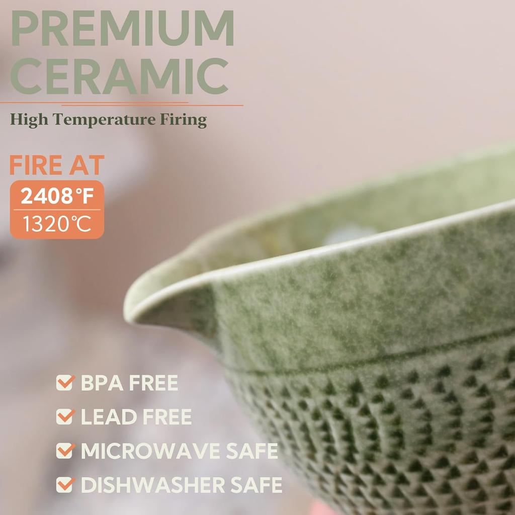 Japanese Matcha Bowl, Glazed Ceremonial Matcha Bowl with Whisk Holder for Matcha Powder/Matcha Tea/Japanese Matcha, 2 Color Options