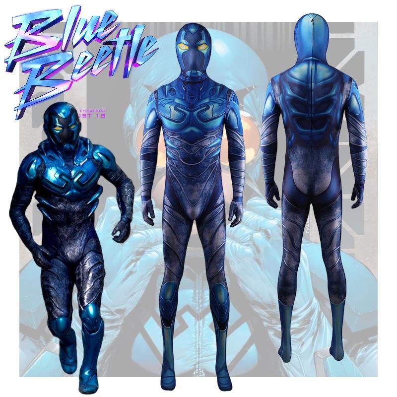 Beetle Cosplay Blue Jumpsuit Adult Child Costume Anime Party Halloween Outfit