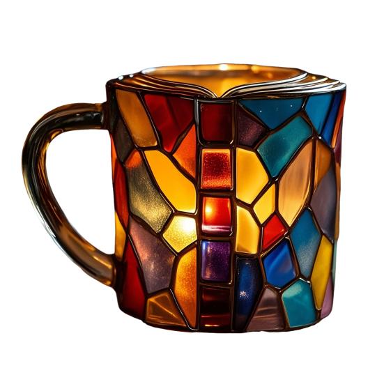 3D Malovaný hrnek ve tvaru knihy na horké a studené nápoje 300 ml Stohovatelný hrnek ve tvaru knihy Dárky pro čtenáře, spisovatele, knihovníky