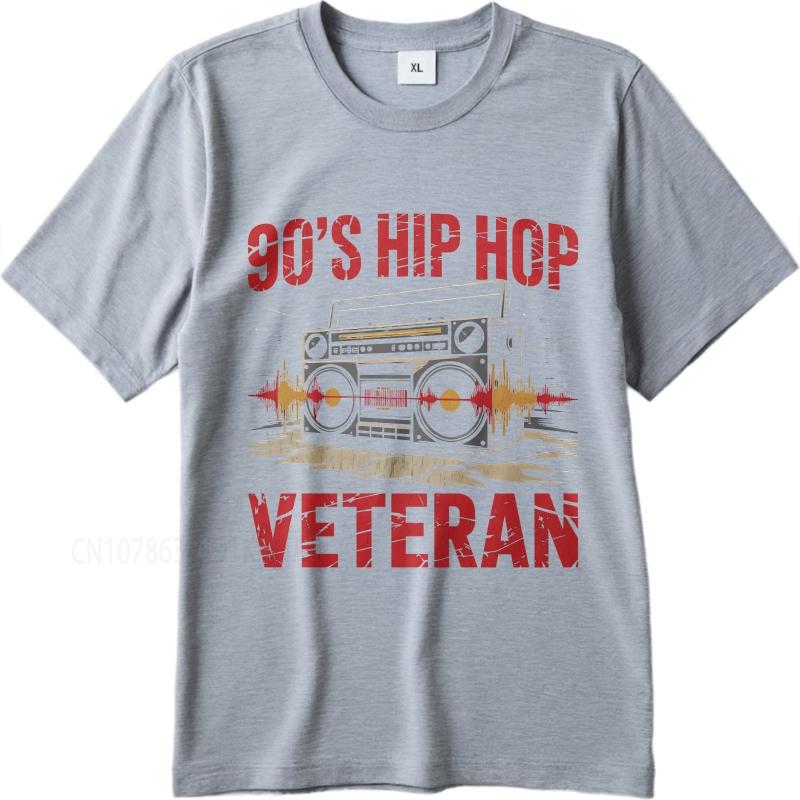Neues Baumwoll-T-Shirt Schwarz Sommer Für sie T-Shirt 90er Hip Hop Veteran Boombox Design Kurzarm Rock-Oberteile Herren-T-Shirt