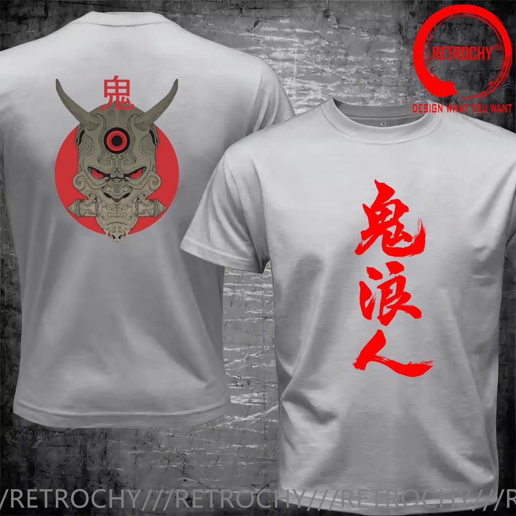 Funny Design Japanese Oni Samurai Shirt Unisex Fashion Trendy Casual Clothing Stylish Tops Tee Shirt Leisure Tshirt Unisexs Tshirt