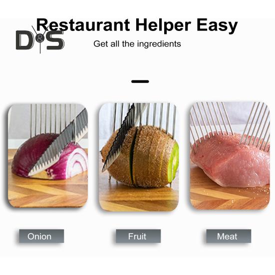 Løkholderskjærer for enkel oppbevaring av skjæring Løkskjærer i rustfritt stål for tomater Sitroner Avokado Multifunksjonell kjøkkenutstyr