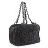 CHANEL Camelia Tote Bag ChainShoulder black Suede Women Used