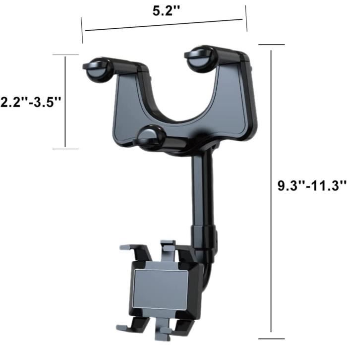 Support Téléphone Rétroviseur Voiture Rotatif et Rétractable Multifonctionnel Supports de Miroir rétroviseur pour Voiture pour A90