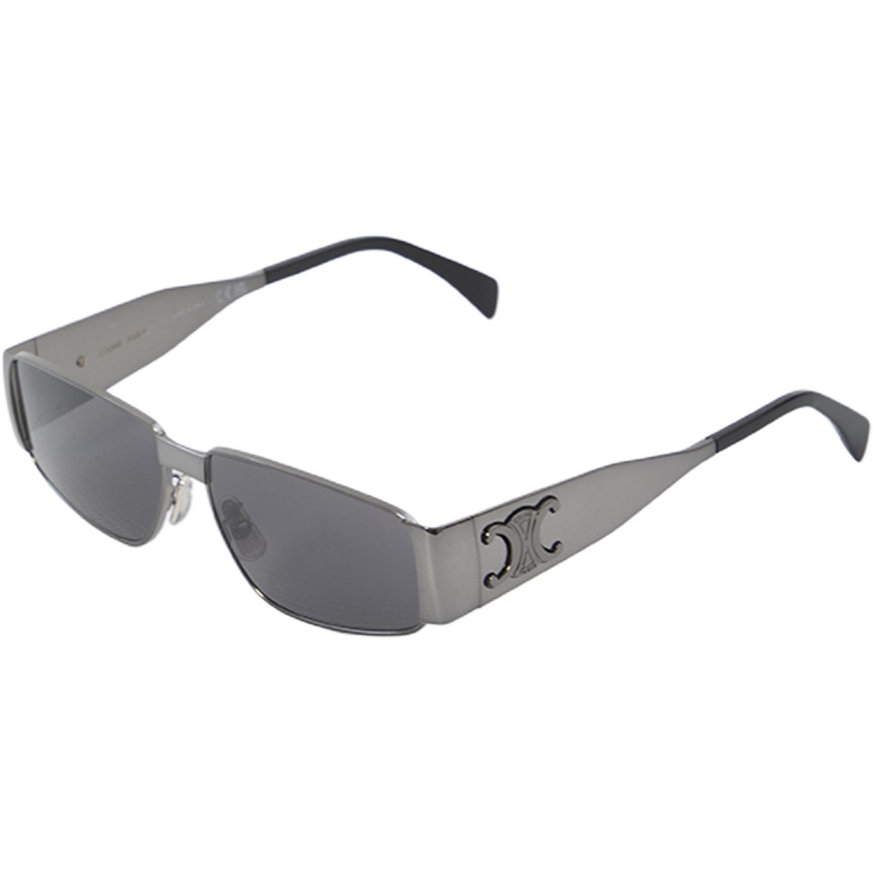 

Celine Logo Design Square Sunglasses Men sunglasses Gray 4S325CMLB. Brown Eyeglass Pouch
