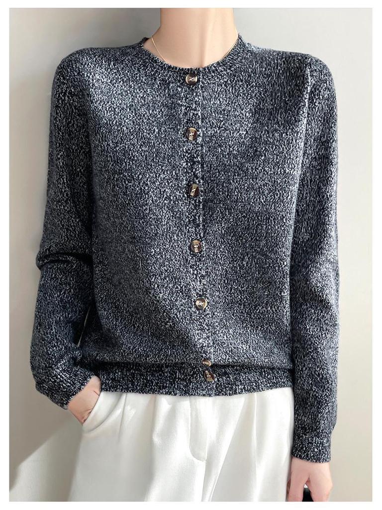 Veelzijdig gebreid damesvest met bloemen: Ronde Hals Lente Laag