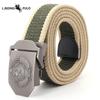 Cintura in Tela Spessa Allenamento all'Aperto Pantaloni Casual Fibbia in Lega Militare Cintura Resistente Unisex