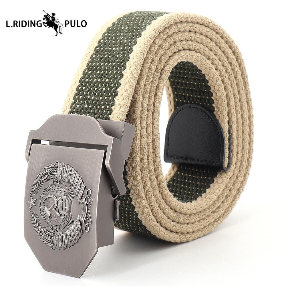 Cintura in Tela Spessa Allenamento all'Aperto Pantaloni Casual Fibbia in Lega Militare Cintura Resistente Unisex