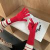 One Size Open Tip Touch Screen Gloves Long Solid Color Five Finger Gloves  Cycling Gloves