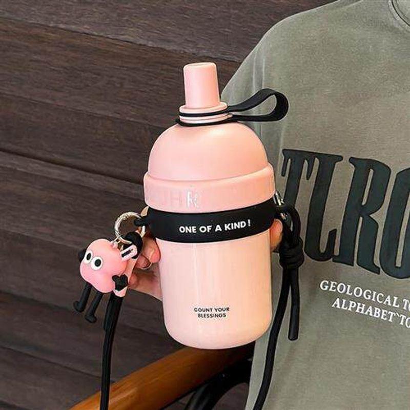 

New Style Children s Large-Capacity Thermos Cup, Simple Straw Cup, Portable Drinking Bottle for School, Gradient Sports Portable Cup Pink 500Ml_Small Size 500/Large Size 750ml