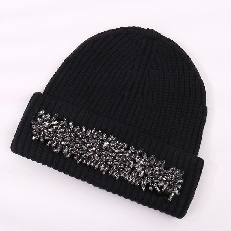 Wild Wool Hat Shiny for Rhinestone Knitted Hat Ear for Protection Warm Autumn Winter for Boy Girl Xmas Halloween New Yea
