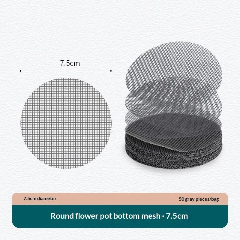 50Pcs Flower Pot Drainage Hole Mesh Pads Plastic Breathable Prevent Soil Leakage for Indoor Outdoor Bonsai Planting