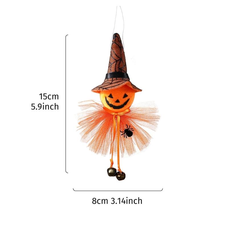 Halloween Character Hanging Ornament Set of 6 Soft Fabric Bell Figures Decoration for Entry Table Shelf Display, Indoor Gatherings and Home Room