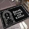 Vintage Style Floor Mat Speak Friend and Enter Slogan Anti Slip Capet Living Room Bedroomoffice Area Carpet Home Decoration Rug