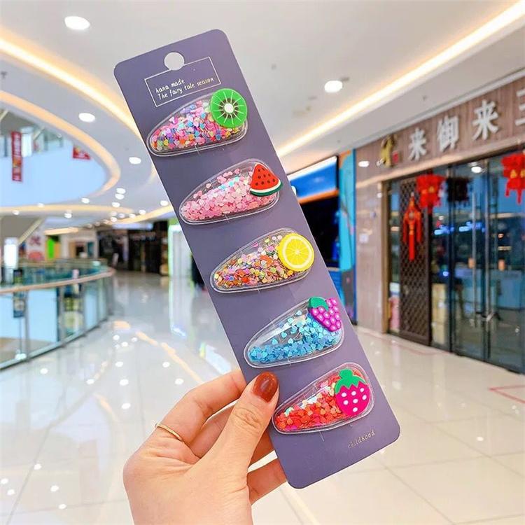 5Pcs/Pack Fashion Korean Children Hair Clips Sweet BB Hair Pins Cute Fruit Animal Baby Accessories