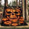 1pc Pumpkin Skull Throw Blanket Polyester Fiber, Lightweight Flannel, Soft & Warm, All Season Use for Outdoor, Camping Digital Print