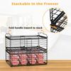 Expandable Chest Freezer Bin Stackable Adjustable Length Metal Frame Ergonomic Handle Refrigerator Storage Basket