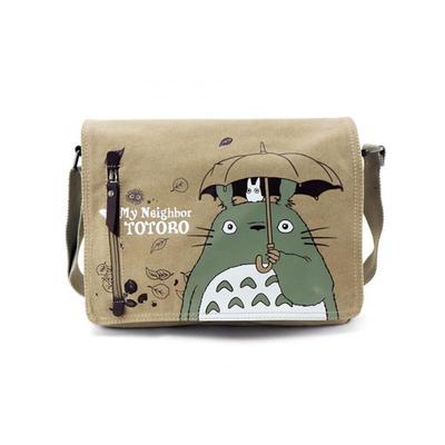 Totoro Canvas Shoulder Messenger Bag Anime Character Cosplay Gray 26x33x7cm