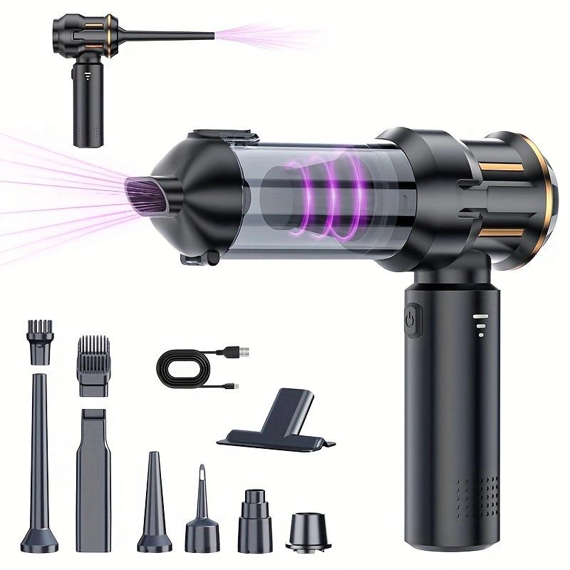 4-in-1 Handheld Car Vacuum: Brushless Motor, Electric Duster, Vacuum Pump & Inflator